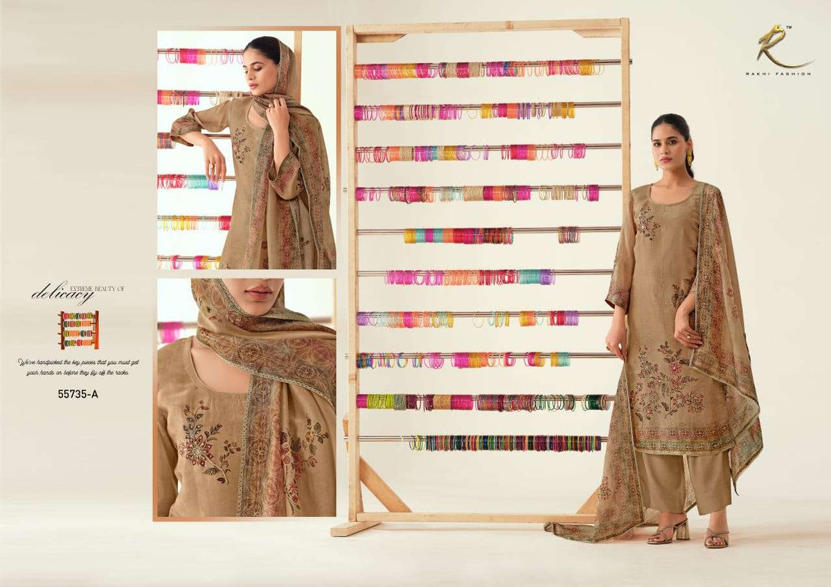 Rakhi Fashion Rang E Haya Pure Bemberg Silk Pakistani Suit