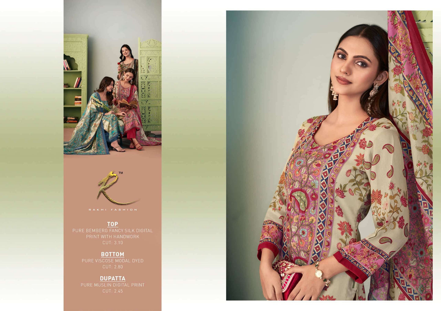 Rakhi Fashion Rumaahi 55683 Bemberg Silk Dress Material