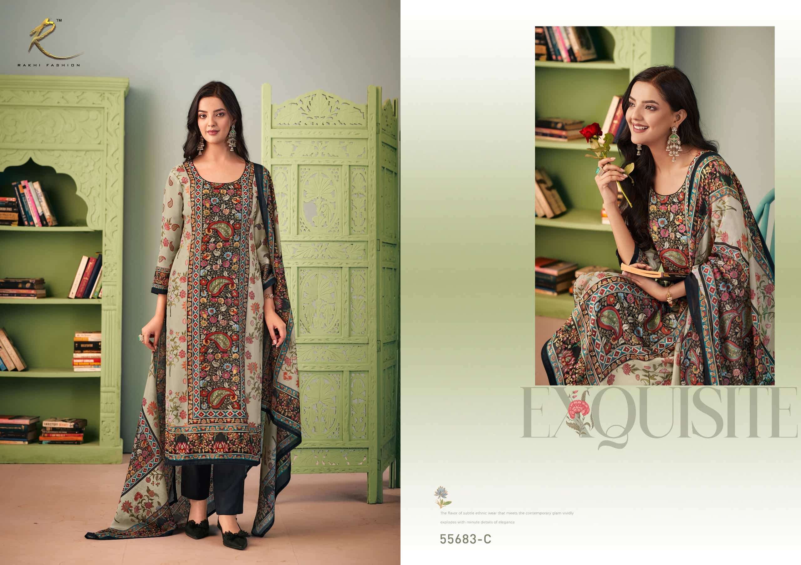 Rakhi Fashion Rumaahi 55683 Bemberg Silk Dress Material