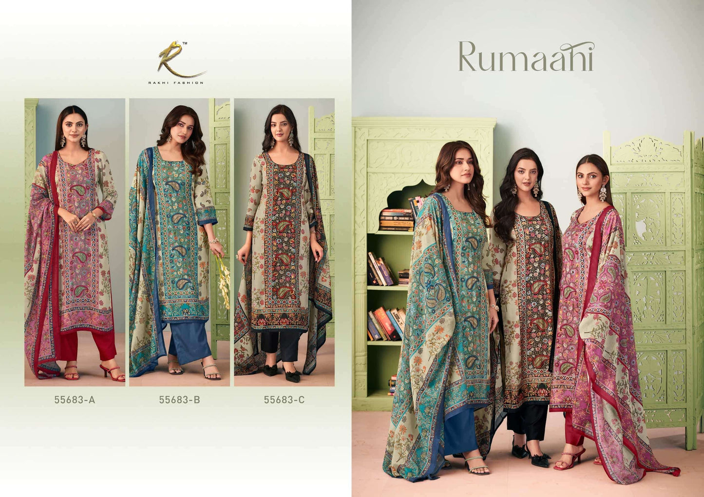 Rakhi Fashion Rumaahi 55683 Bemberg Silk Dress Material