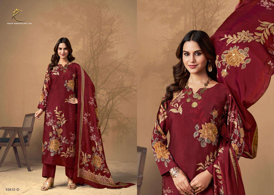 Rakhi Fashion Shadow Rubey 55612 Pure Bemberg Tussar Silk Dress Material