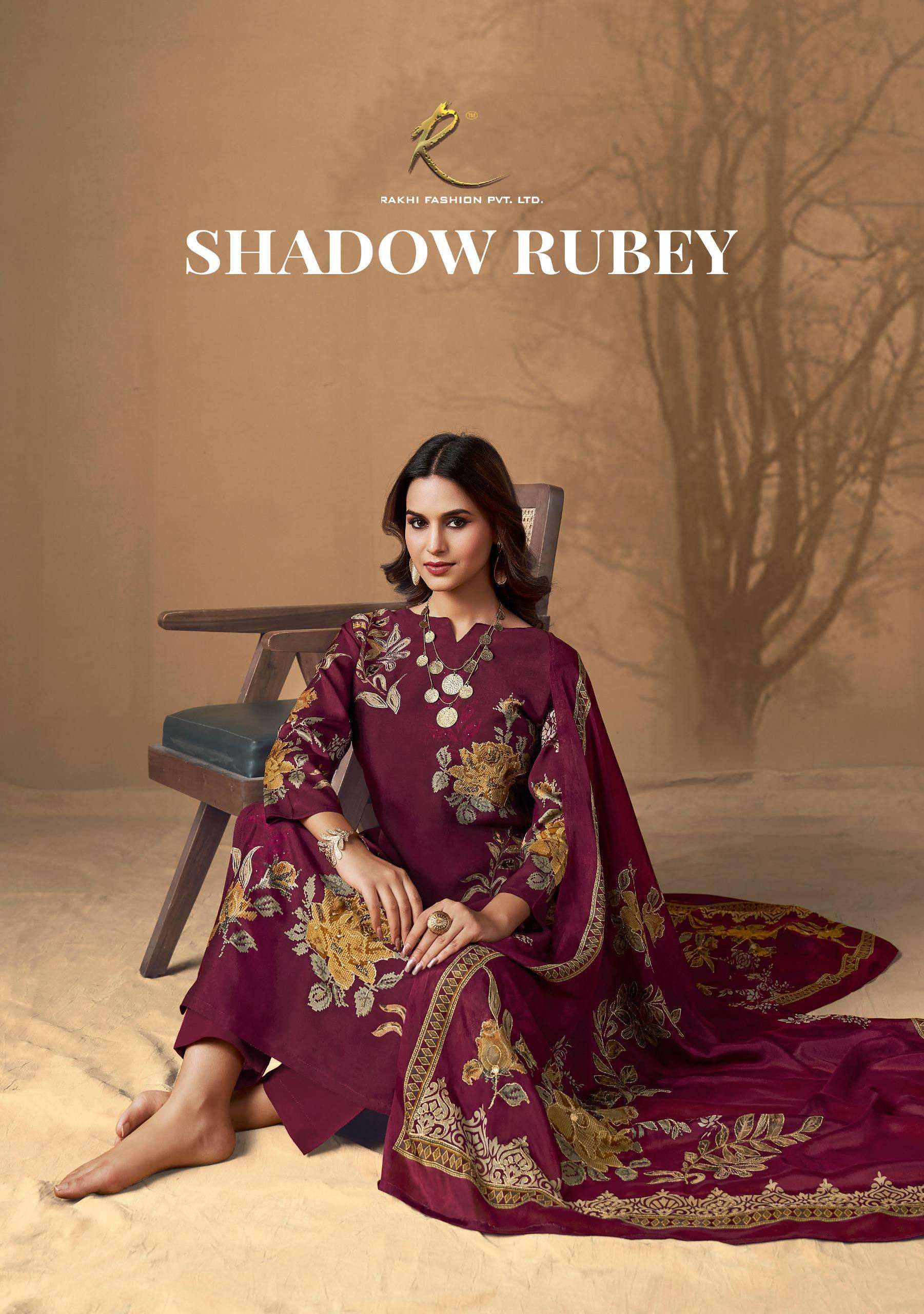 Rakhi Fashion Shadow Rubey 55612 Pure Bemberg Tussar Silk Dress Material