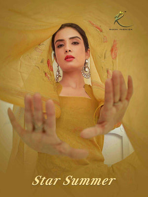 Rakhi Fashion Star Summer 73413 Premium Organdy Dress Material