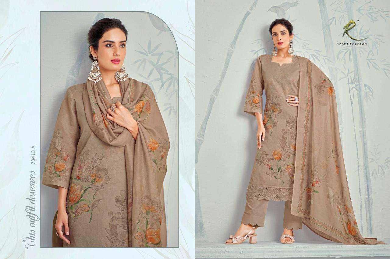 Rakhi Fashion Star Summer 73413 Premium Organdy Dress Material - Amrah Wholesale