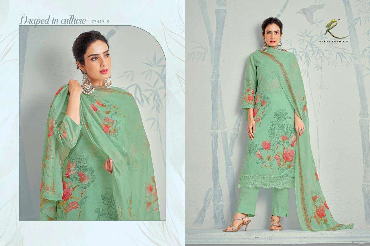 Rakhi Fashion Star Summer 73413 Premium Organdy Dress Material - Amrah Wholesale