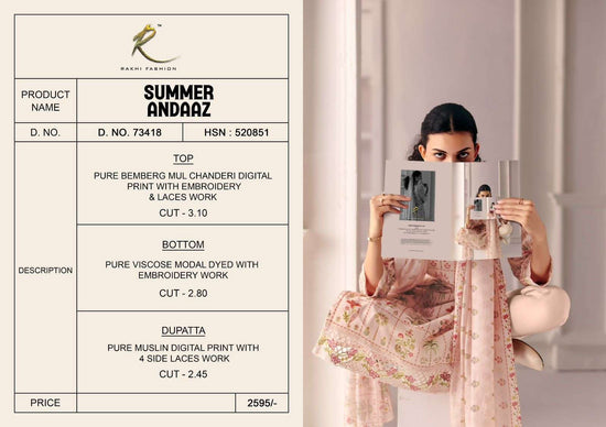 Rakhi Fashion Summer Andaaz 73418 Dress Material Wholesale Catalogue - Amrah Wholesale