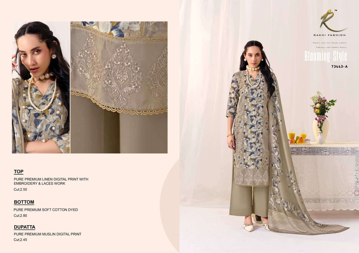 Rakhi Fashion Summer Carnival 73443 Pure Premium Linen Dress Material - Amrah Wholesale
