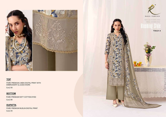 Rakhi Fashion Summer Carnival 73443 Pure Premium Linen Dress Material - Amrah Wholesale