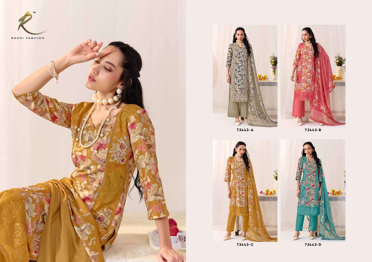 Rakhi Fashion Summer Carnival 73443 Pure Premium Linen Dress Material - Amrah Wholesale