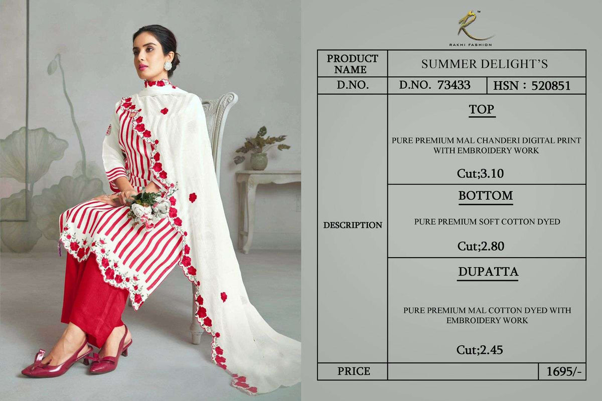 Rakhi Fashion Summer Delights 73433 Chanderi Dress Material - Amrah Wholesale