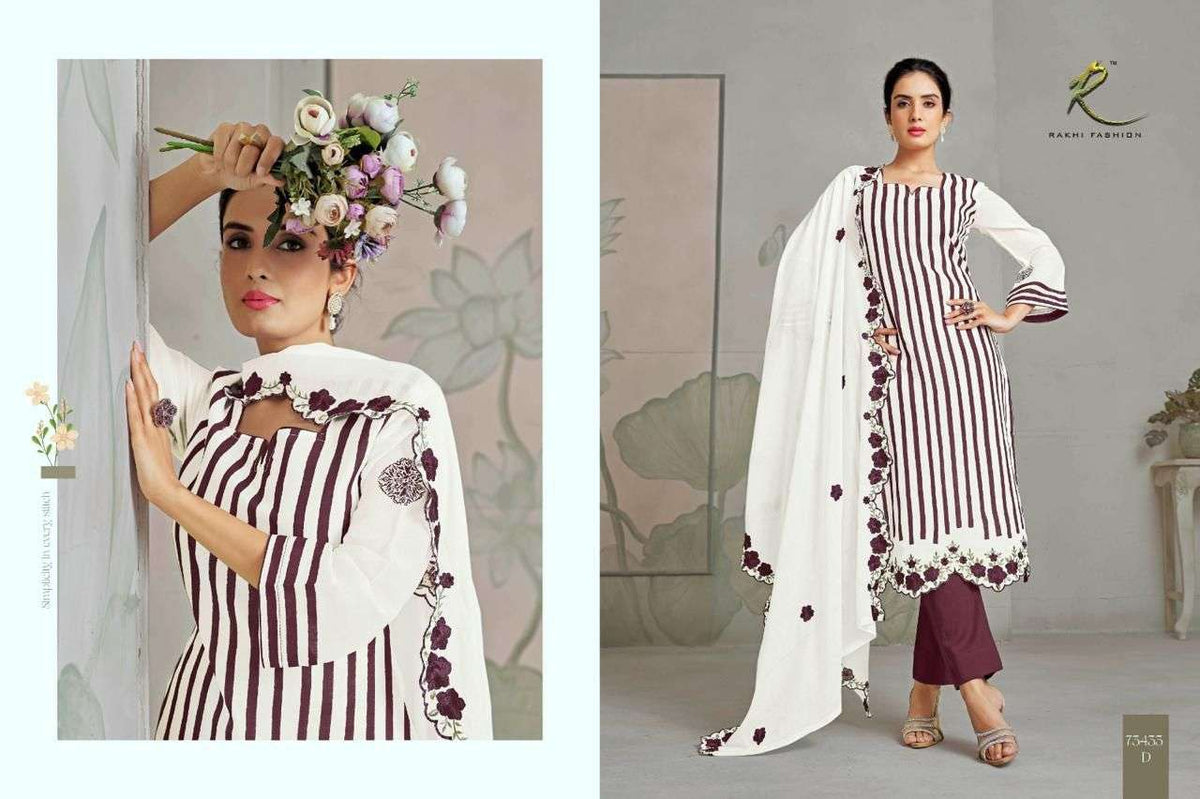 Rakhi Fashion Summer Delights 73433 Chanderi Dress Material - Amrah Wholesale