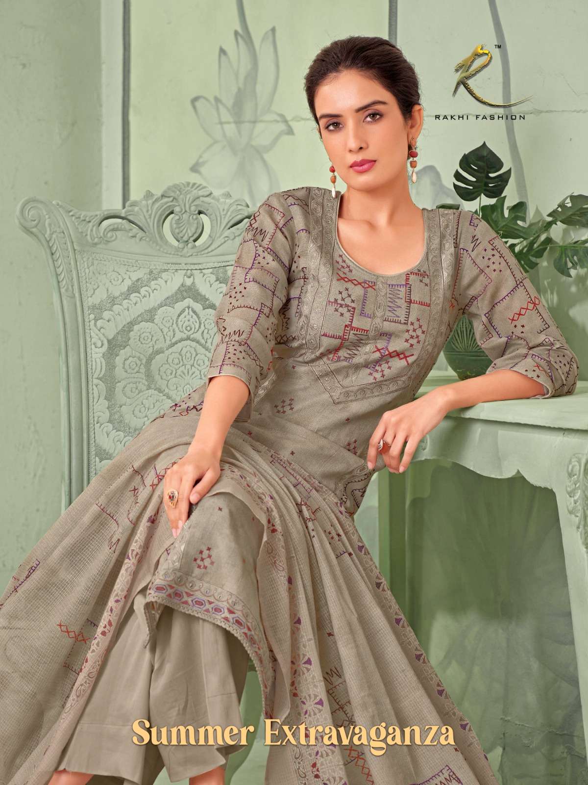 Rakhi Fashion Summer Extravanganza 73422 Mulberry Dress Material - Amrah Wholesale