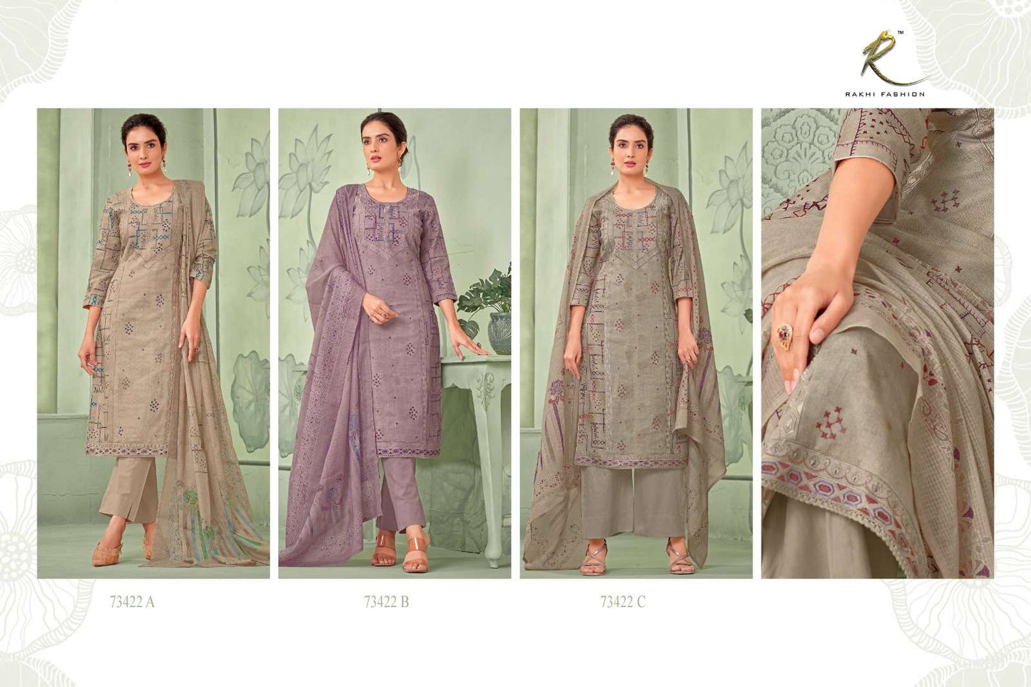 Rakhi Fashion Summer Extravanganza 73422 Mulberry Dress Material - Amrah Wholesale