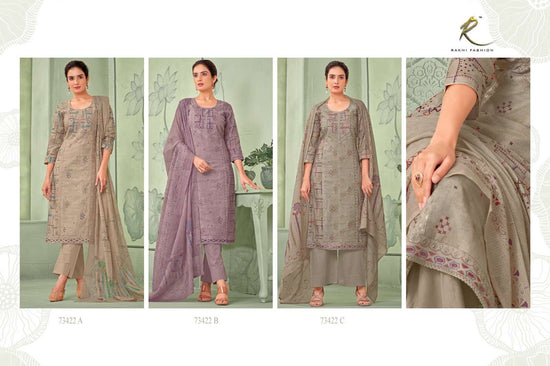 Rakhi Fashion Summer Extravanganza 73422 Mulberry Dress Material - Amrah Wholesale