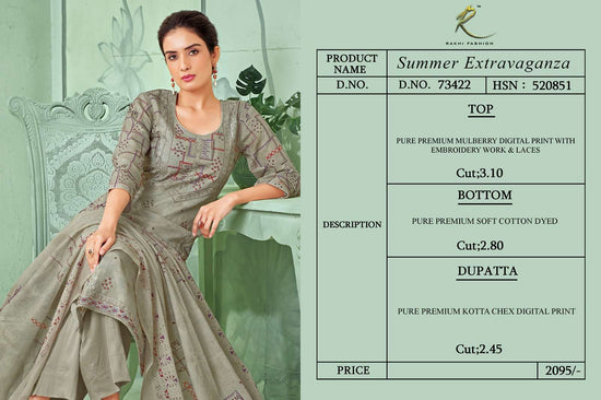 Rakhi Fashion Summer Extravanganza 73422 Mulberry Dress Material - Amrah Wholesale