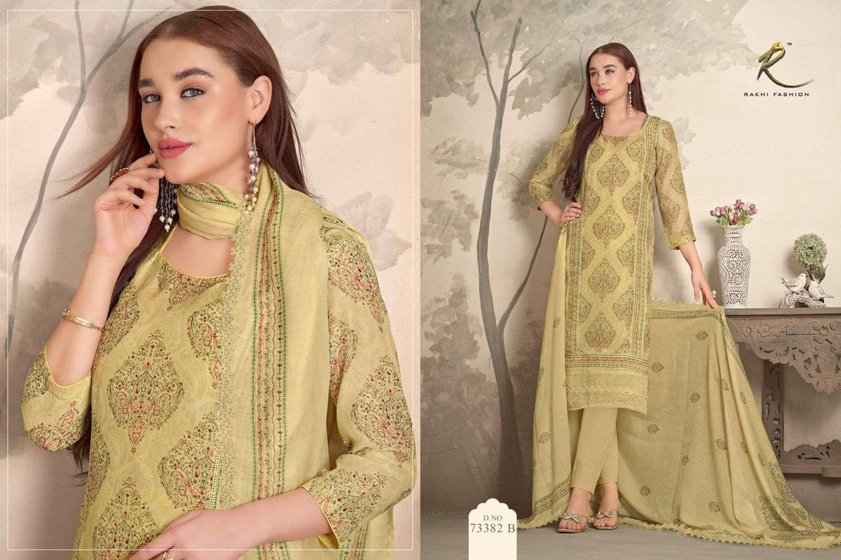 Rakhi Fashion Summer Fragrance 73382 Salwar Suit Set Wholesale Catalogue - Amrah Wholesale