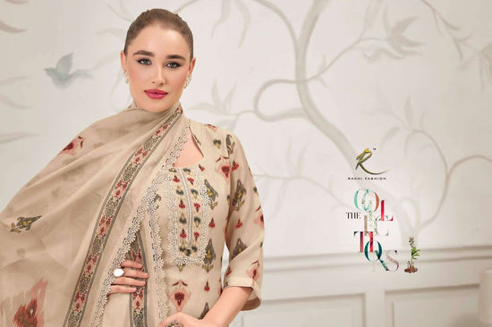 Rakhi Fashion Summer Fragrance 73453 Pure Bemberg Mal Chanderi Dress Material