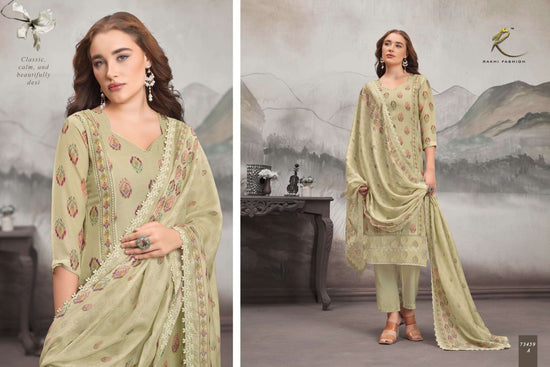 Rakhi Fashion Summer Fragrance 73459 Bemberg Mal Chanderi Dress Material - Amrah Wholesale