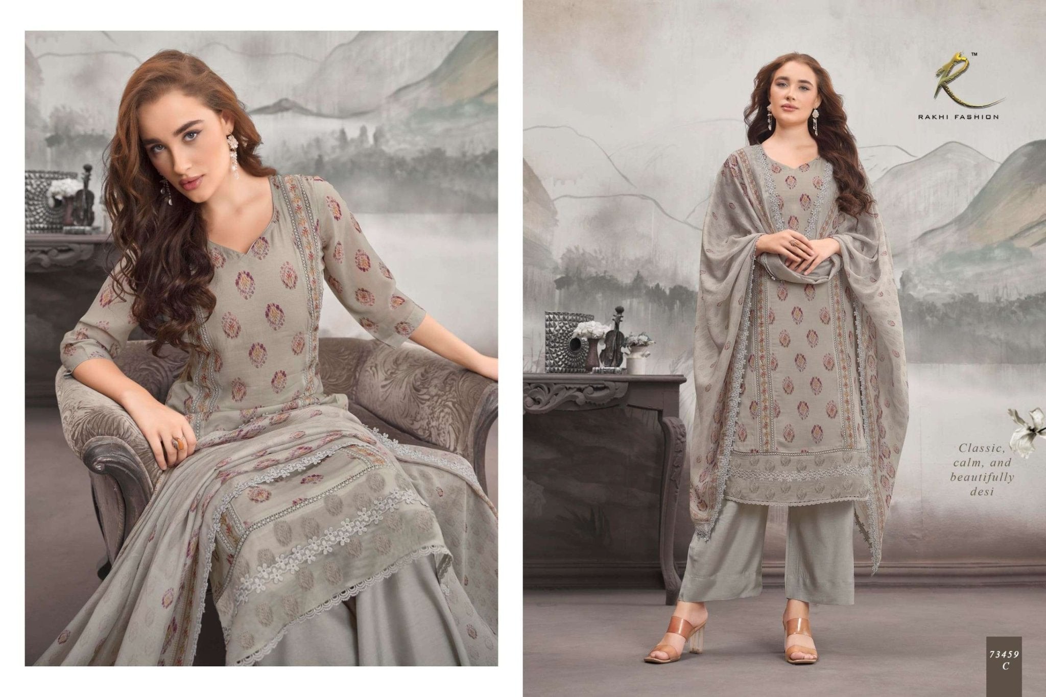 Rakhi Fashion Summer Fragrance 73459 Bemberg Mal Chanderi Dress Material - Amrah Wholesale