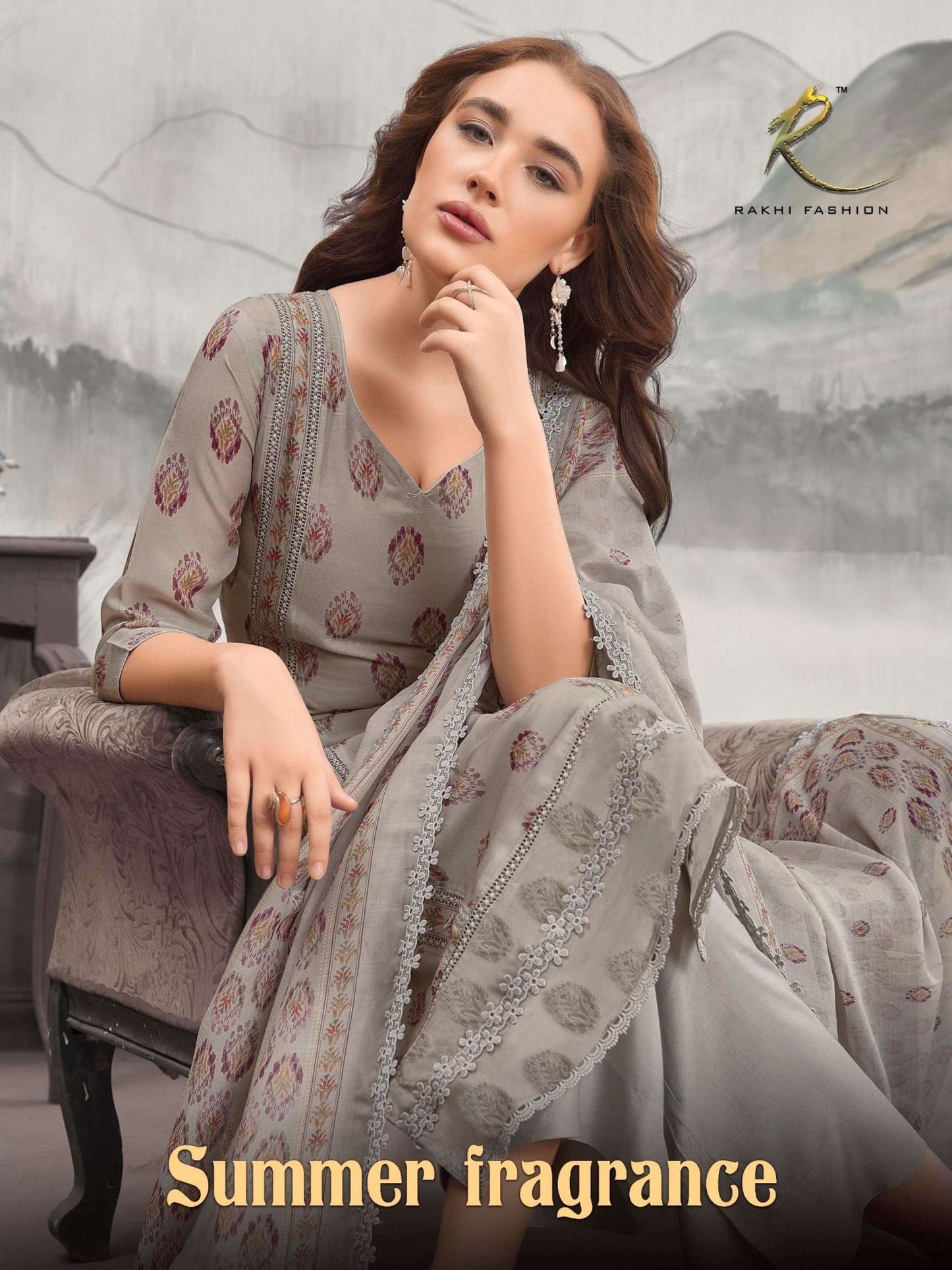 Rakhi Fashion Summer Fragrance 73459 Bemberg Mal Chanderi Dress Material - Amrah Wholesale