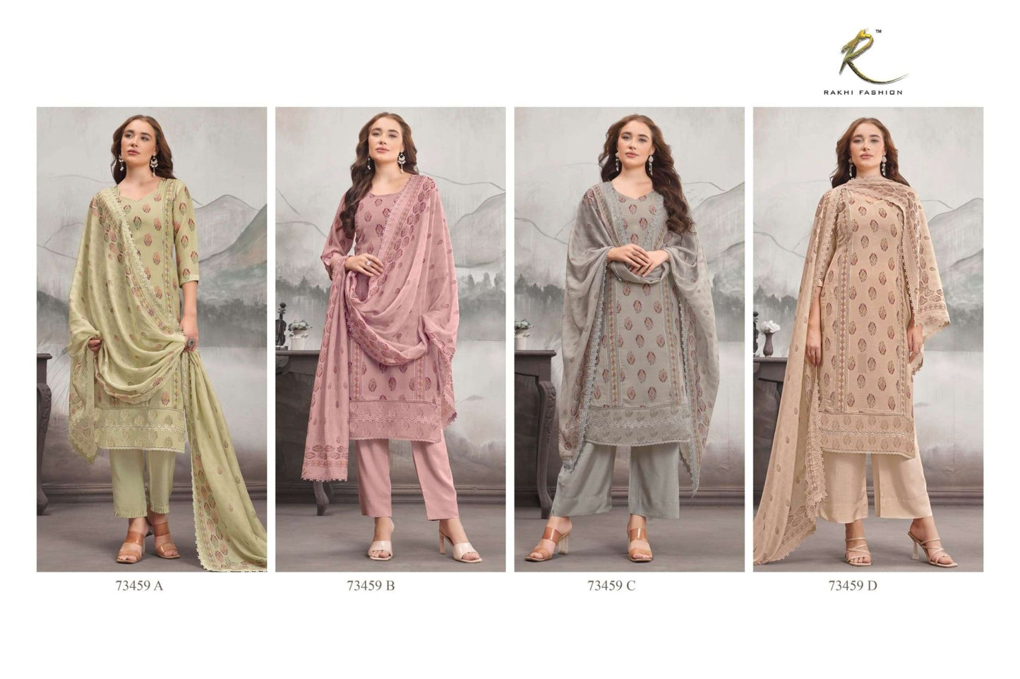 Rakhi Fashion Summer Fragrance 73459 Bemberg Mal Chanderi Dress Material - Amrah Wholesale