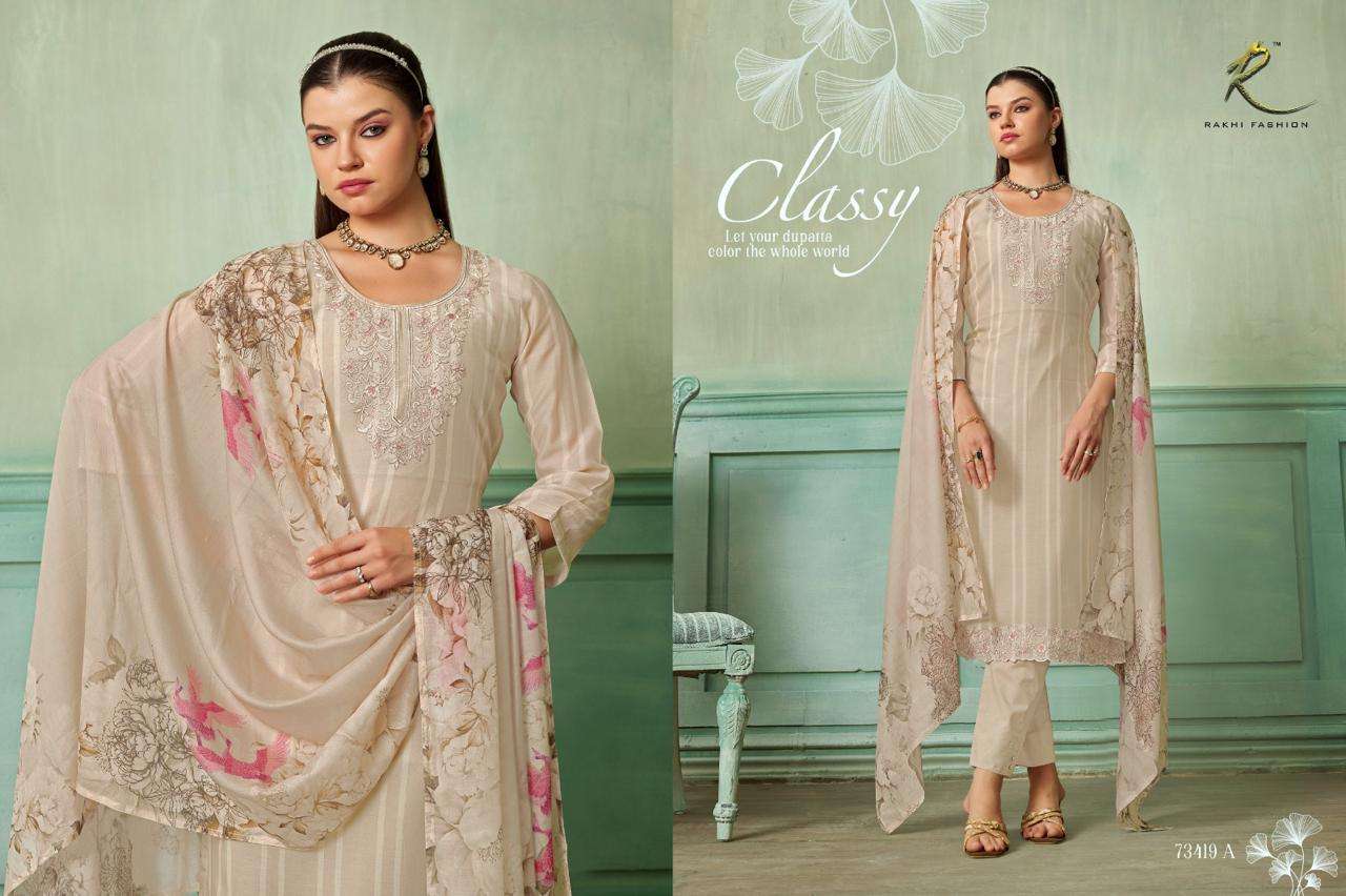 Rakhi Fashion Summer Galaxy 73419 Chanderi Dress Material - Amrah Wholesale