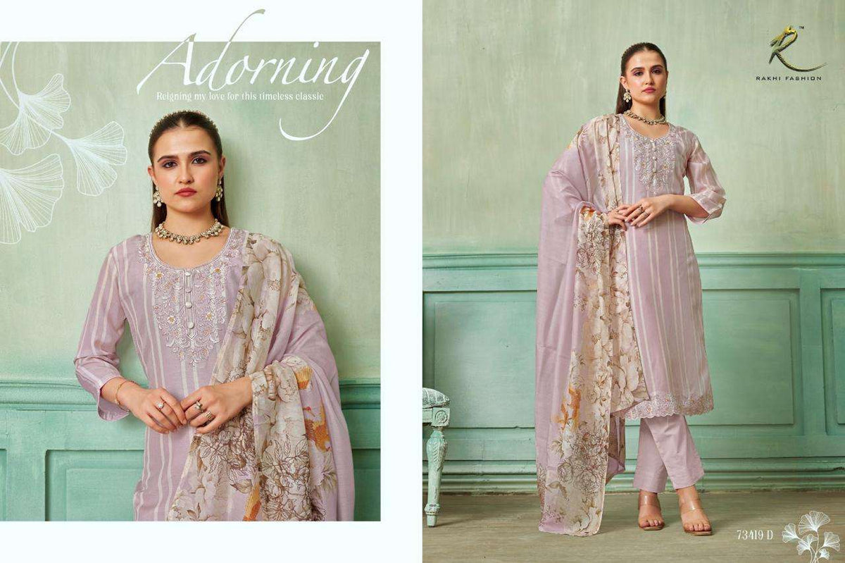 Rakhi Fashion Summer Galaxy 73419 Chanderi Dress Material - Amrah Wholesale