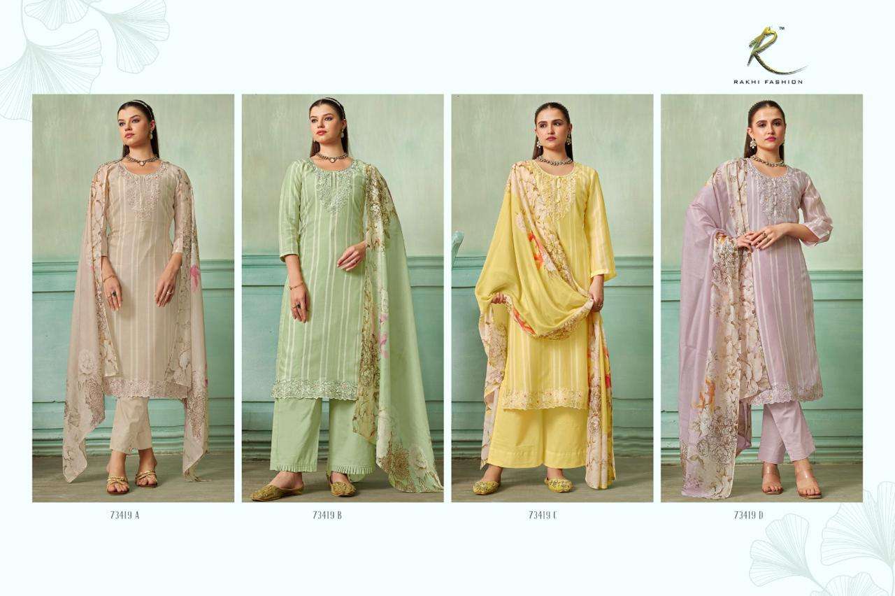 Rakhi Fashion Summer Galaxy 73419 Chanderi Dress Material - Amrah Wholesale
