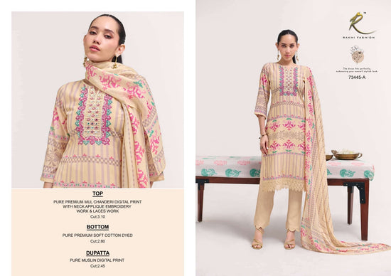 Rakhi Fashion Summer Galaxy 73445 Mul Chanderi Dress Material - Amrah Wholesale