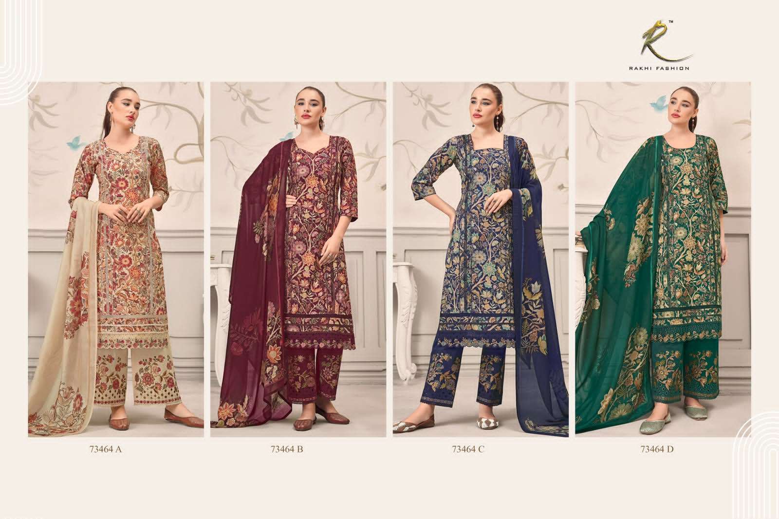 Rakhi Fashion Summer Galaxy 73464 Premium Cotton Embroidered Dress Material - Amrah Wholesale