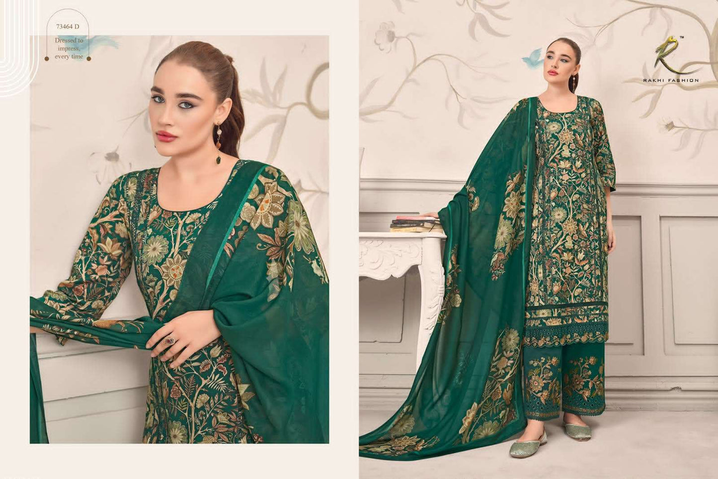 Rakhi Fashion Summer Galaxy 73464 Premium Cotton Embroidered Dress Material - Amrah Wholesale