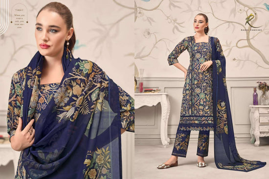 Rakhi Fashion Summer Galaxy 73464 Premium Cotton Embroidered Dress Material - Amrah Wholesale