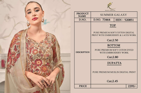 Rakhi Fashion Summer Galaxy 73464 Premium Cotton Embroidered Dress Material - Amrah Wholesale