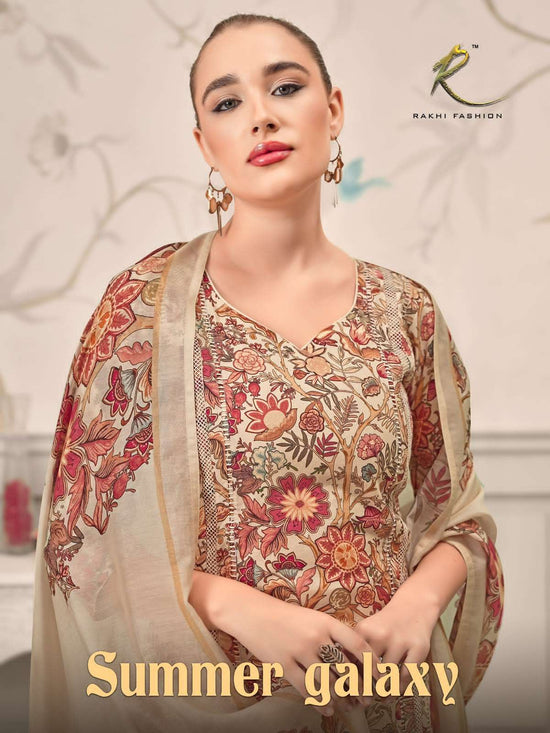 Rakhi Fashion Summer Galaxy 73464 Premium Cotton Embroidered Dress Material - Amrah Wholesale