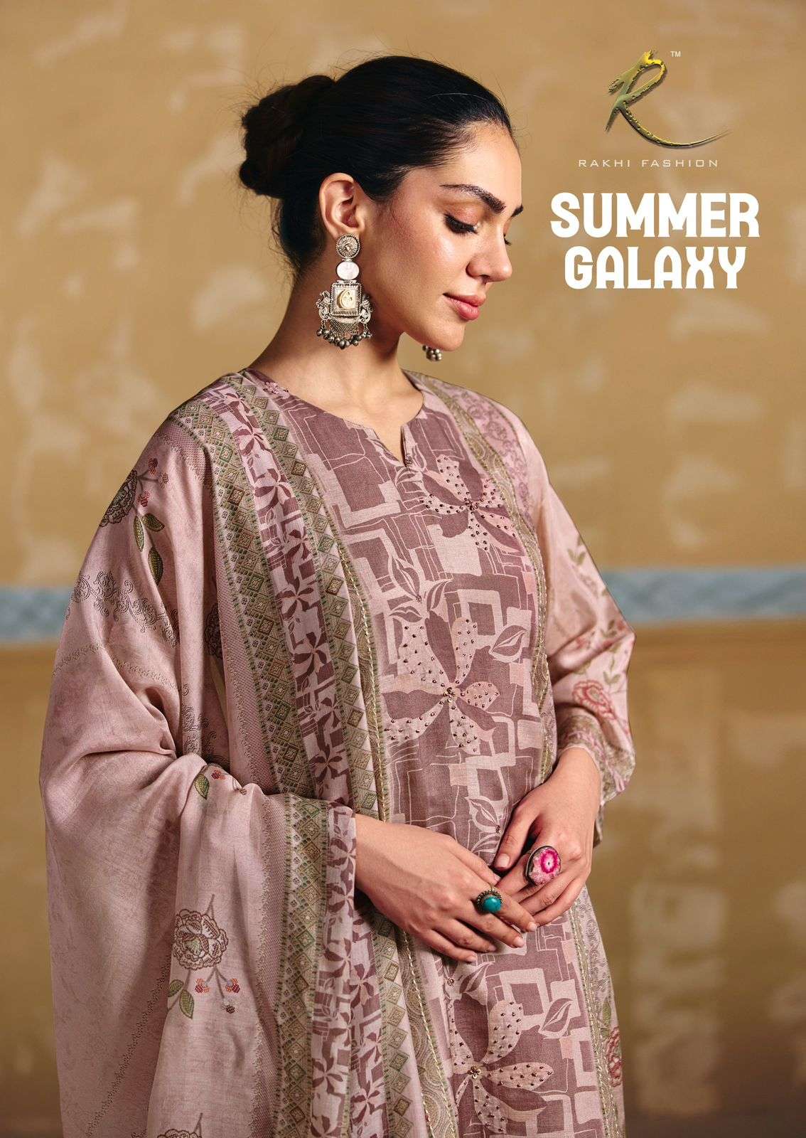 Rakhi Fashion Summer Galaxy 73142 Banarasi Chanderi Dress Material Wholesale - Amrah Wholesale
