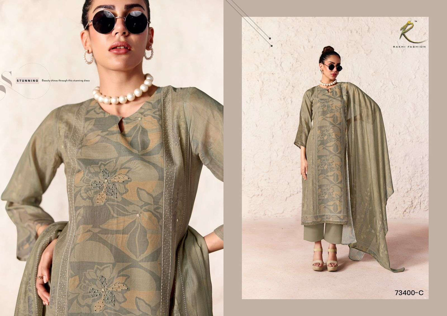 Rakhi Fashion Summer Galaxy 73400 Chanderi Dress Material Wholesale