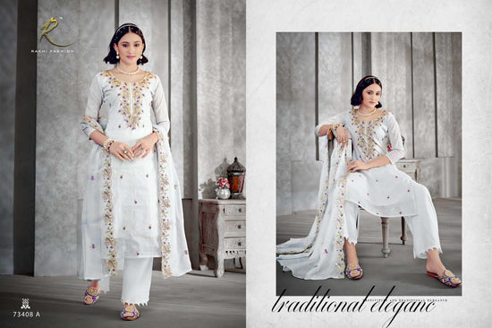 Rakhi Fashion Summer Heaven Organdy Embroidered Dress Material - Amrah Wholesale