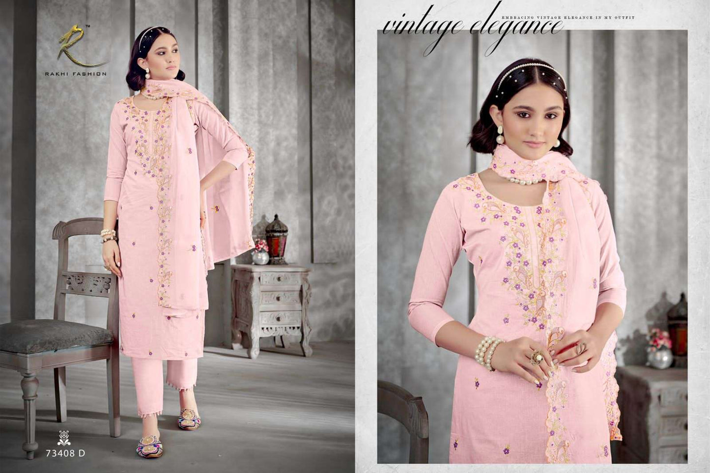 Rakhi Fashion Summer Heaven Organdy Embroidered Dress Material - Amrah Wholesale
