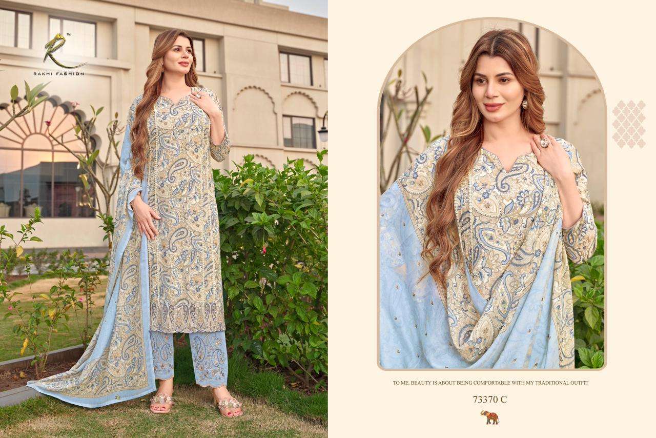 Rakhi Fashion Summer Of Paisely 73370 Premium Linen Dress Material
