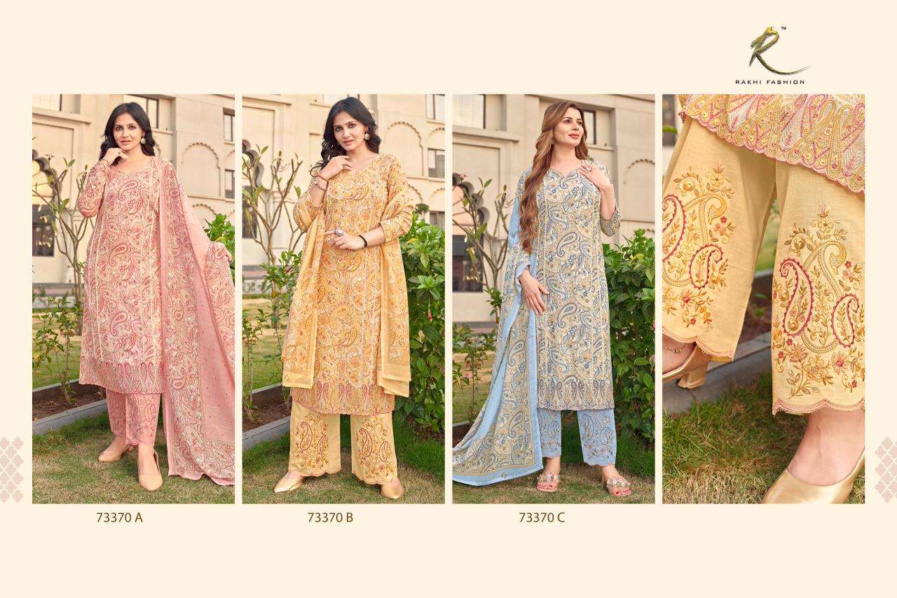 Rakhi Fashion Summer Of Paisely 73370 Premium Linen Dress Material