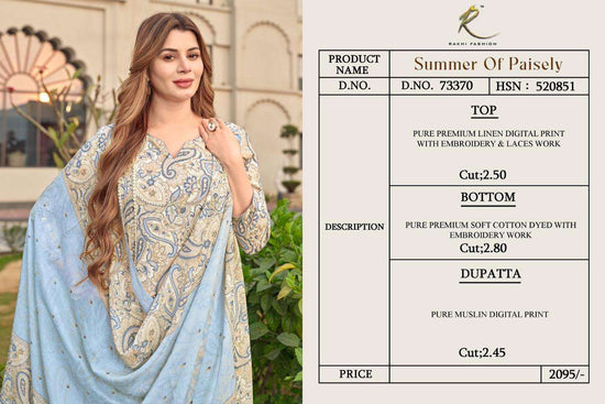 Rakhi Fashion Summer Of Paisely 73370 Premium Linen Dress Material