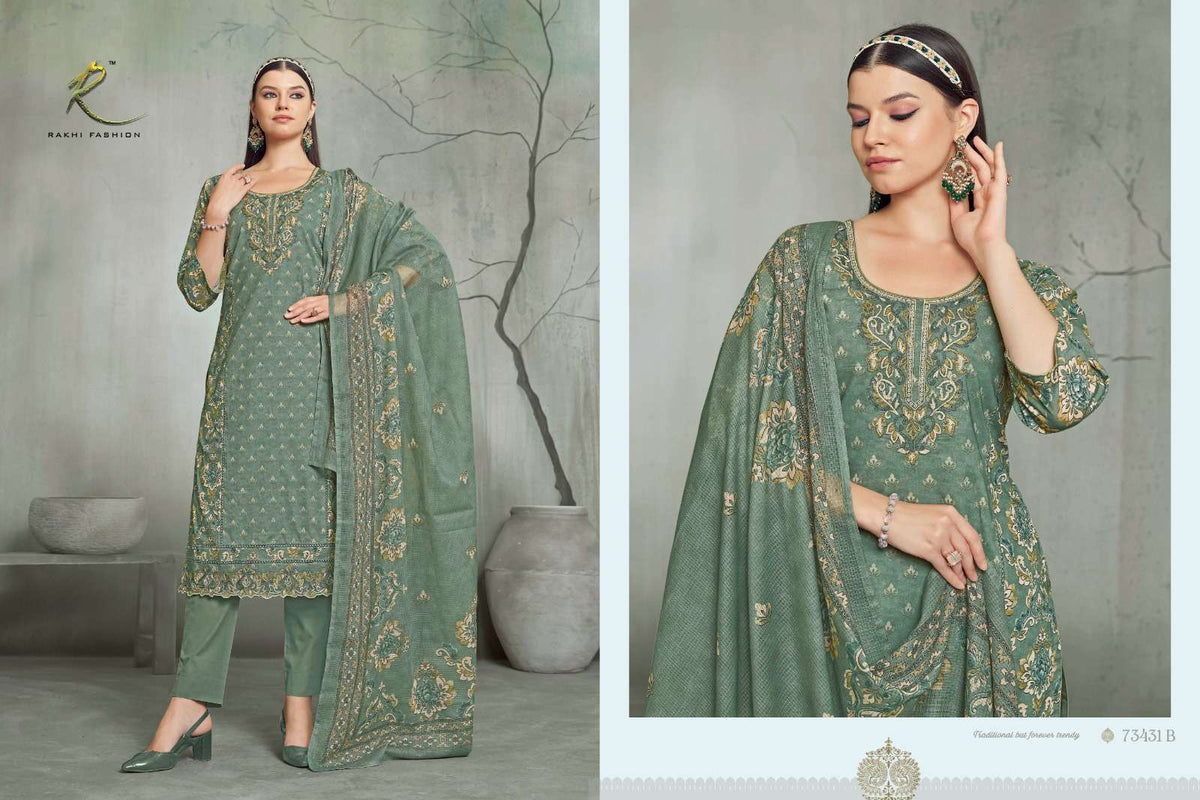 Rakhi Fashion Summer Petals 73431 Premium Cotton Dress Material - Amrah Wholesale