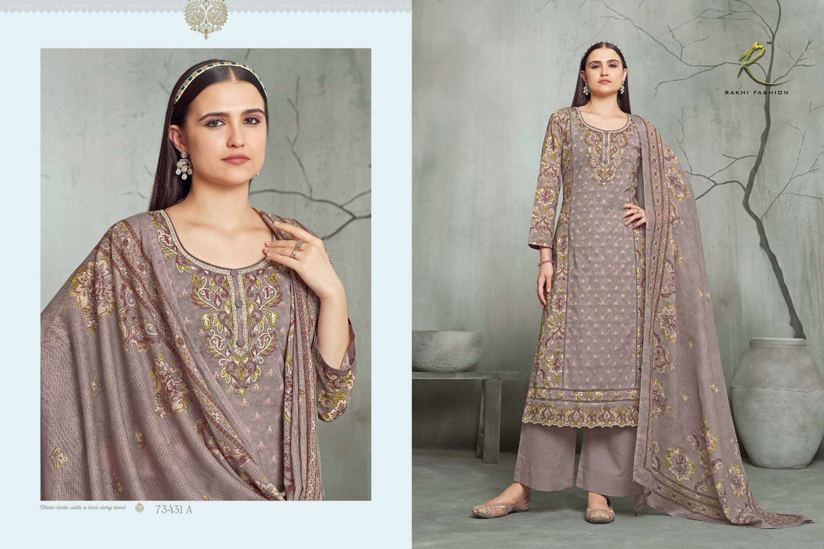 Rakhi Fashion Summer Petals 73431 Premium Cotton Dress Material - Amrah Wholesale