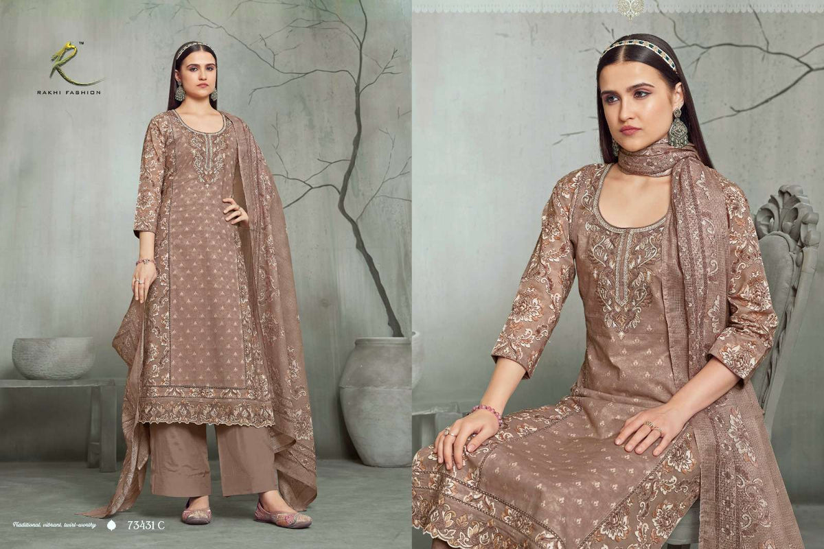 Rakhi Fashion Summer Petals 73431 Premium Cotton Dress Material - Amrah Wholesale