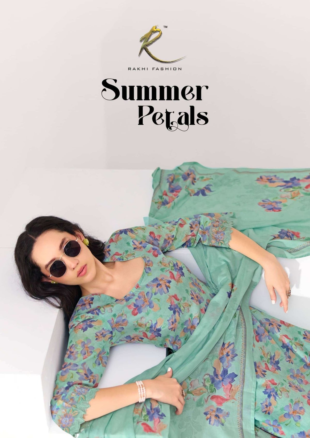 Rakhi Fashion Summer Petals 73444 Mul Cotton Dress Material - Amrah Wholesale