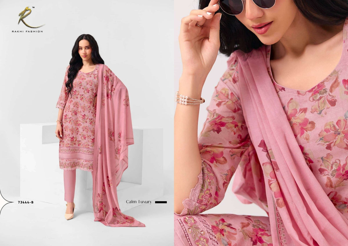 Rakhi Fashion Summer Petals 73444 Mul Cotton Dress Material - Amrah Wholesale