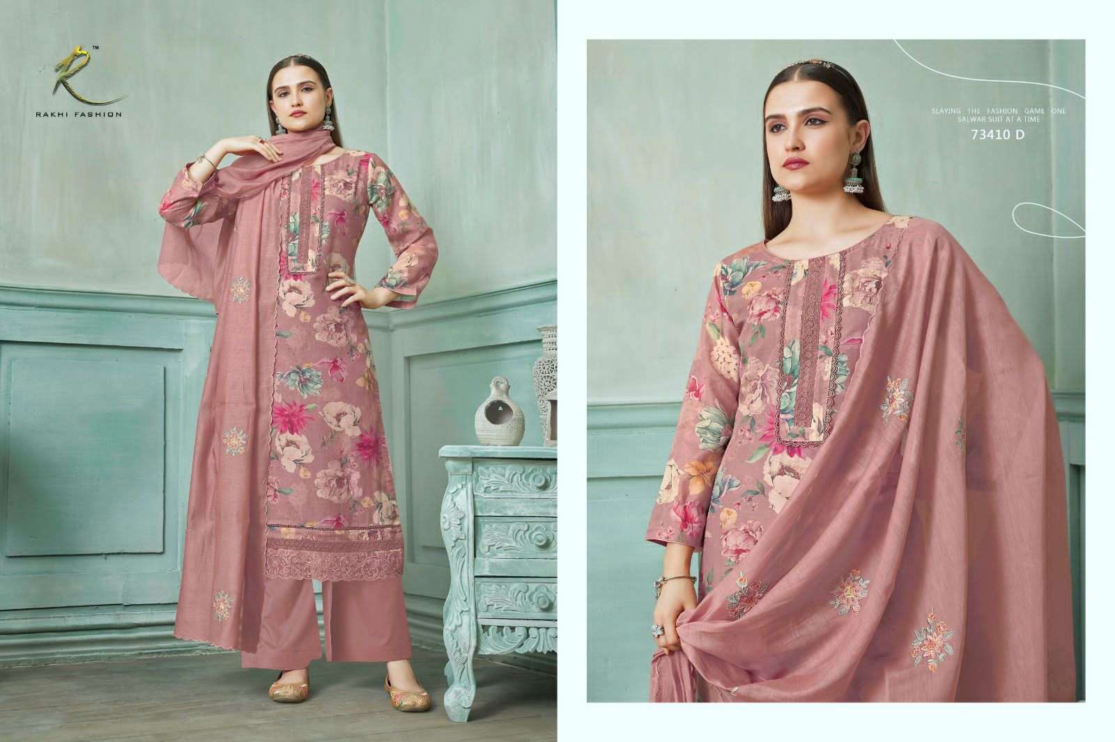 Rakhi Fashion Summer Printkari 73410 Dress Material Wholesale Catalogue - Amrah Wholesale