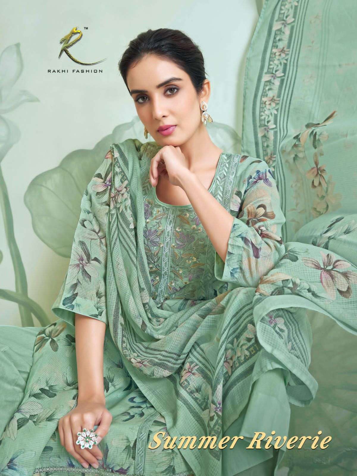 Rakhi Fashion Summer Riverie 73423 Munga Dress Material - Amrah Wholesale