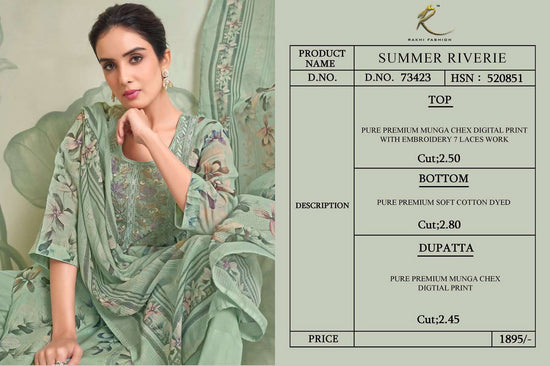 Rakhi Fashion Summer Riverie 73423 Munga Dress Material - Amrah Wholesale