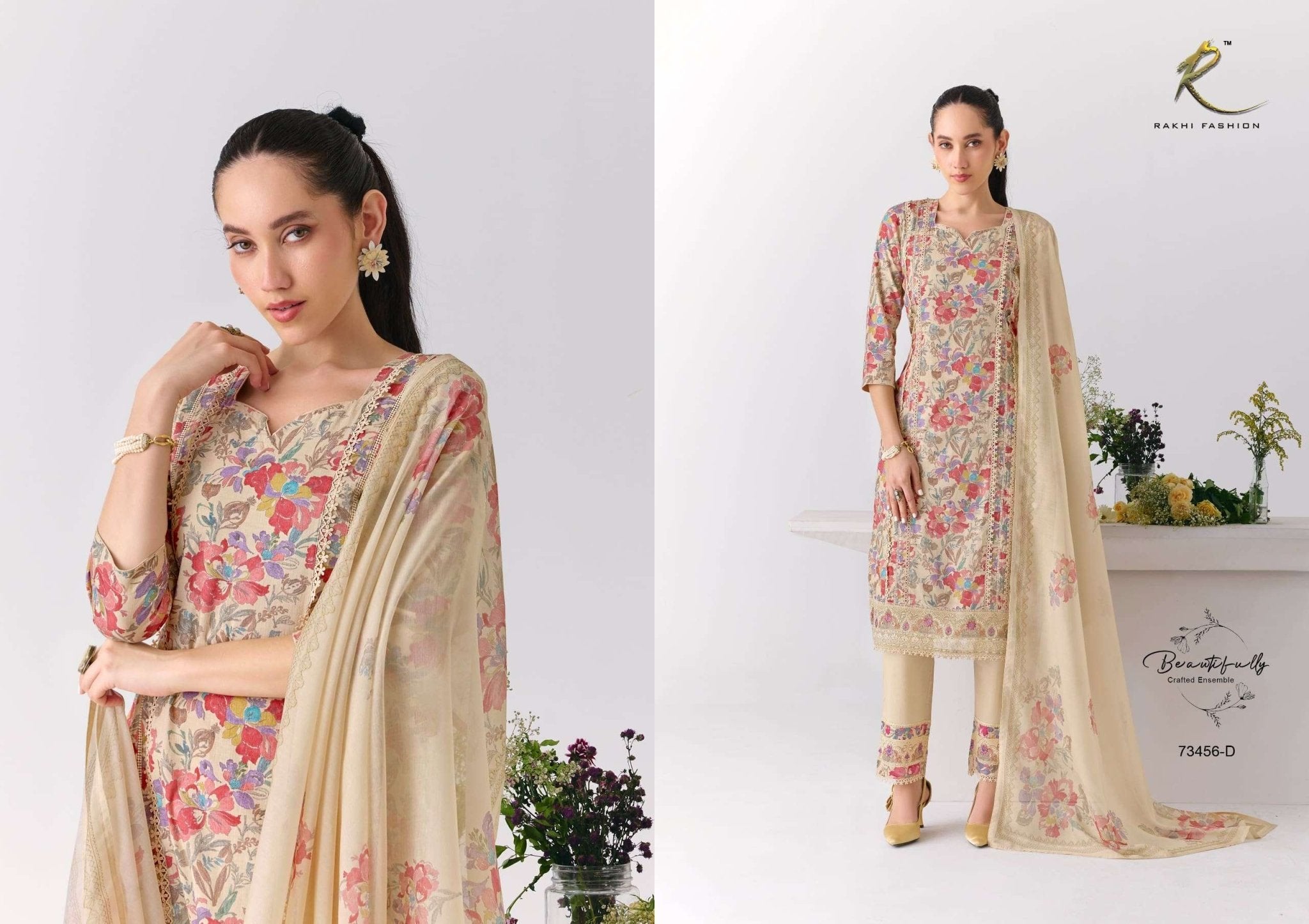 Rakhi Fashion Summer Shangrila 73456 Mal Chanderi Dress Material - Amrah Wholesale